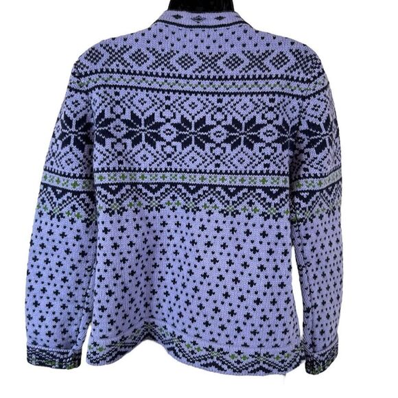Vintage LL Bean Nordic Fair Isle Cardigan Sweater - Picture 9 of 9